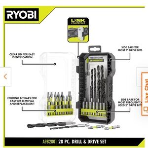 Black and Green Drill and Drive Set